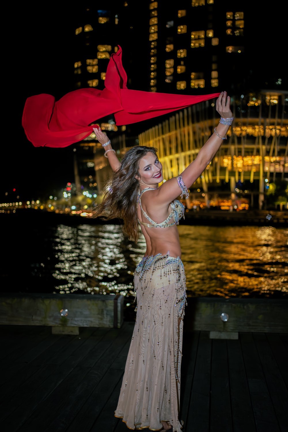 Aleksandra dancing at a Sydney venue